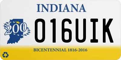 IN license plate 016UIK