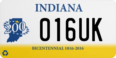 IN license plate 016UK