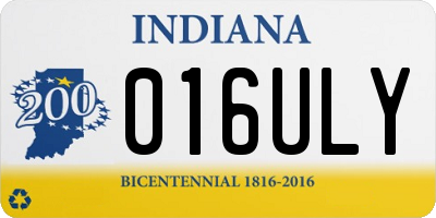IN license plate 016ULY