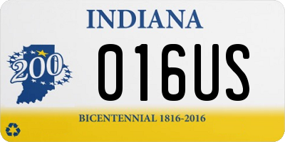 IN license plate 016US