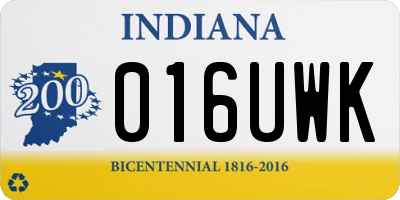 IN license plate 016UWK