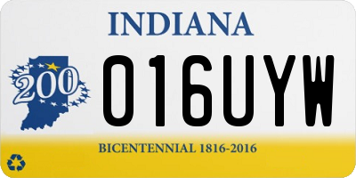 IN license plate 016UYW