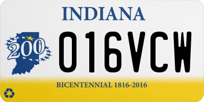 IN license plate 016VCW