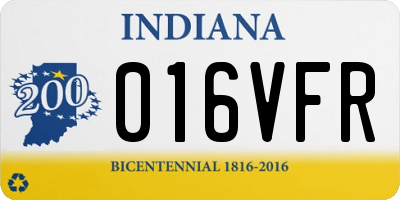 IN license plate 016VFR