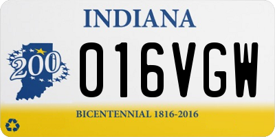 IN license plate 016VGW