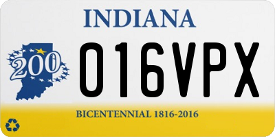 IN license plate 016VPX
