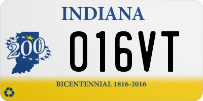 IN license plate 016VT