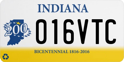 IN license plate 016VTC