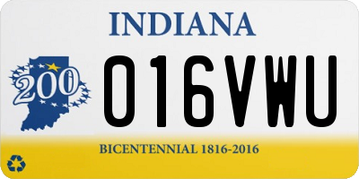 IN license plate 016VWU
