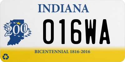 IN license plate 016WA