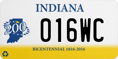 IN license plate 016WC