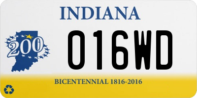 IN license plate 016WD