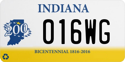 IN license plate 016WG