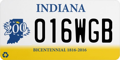 IN license plate 016WGB