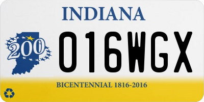 IN license plate 016WGX