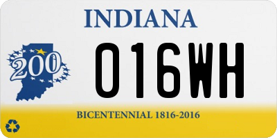 IN license plate 016WH