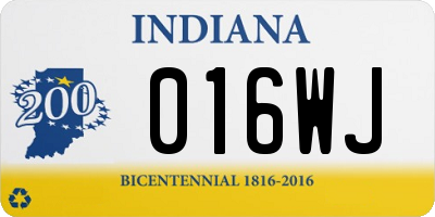 IN license plate 016WJ