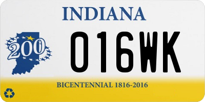 IN license plate 016WK