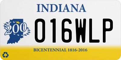 IN license plate 016WLP