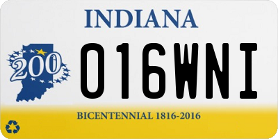 IN license plate 016WNI