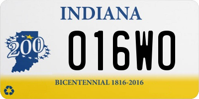 IN license plate 016WO