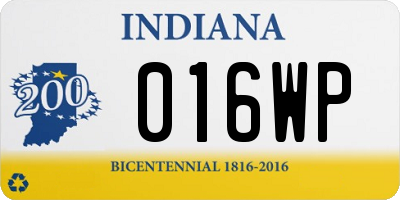 IN license plate 016WP