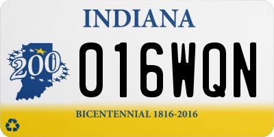 IN license plate 016WQN