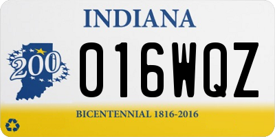 IN license plate 016WQZ