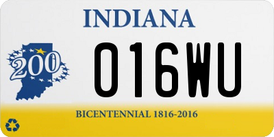 IN license plate 016WU