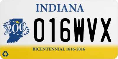 IN license plate 016WVX