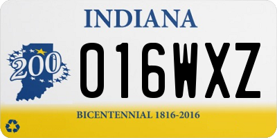 IN license plate 016WXZ