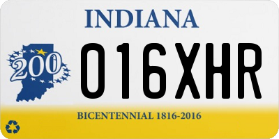 IN license plate 016XHR