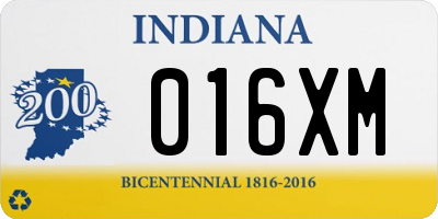 IN license plate 016XM