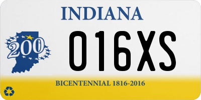 IN license plate 016XS