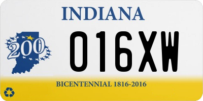 IN license plate 016XW