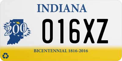 IN license plate 016XZ