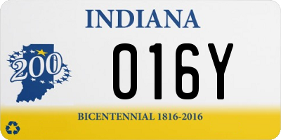 IN license plate 016Y