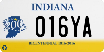 IN license plate 016YA