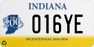 IN license plate 016YE