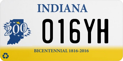 IN license plate 016YH