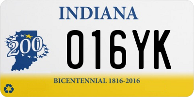 IN license plate 016YK