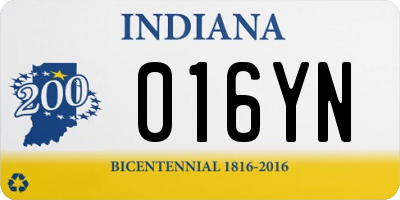 IN license plate 016YN