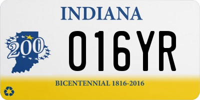 IN license plate 016YR