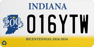 IN license plate 016YTW