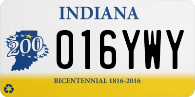 IN license plate 016YWY