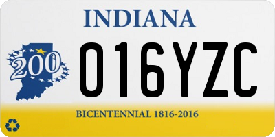 IN license plate 016YZC