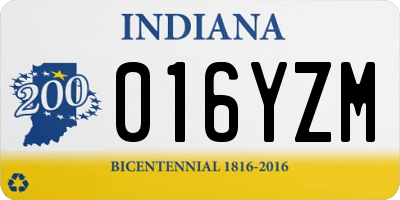 IN license plate 016YZM