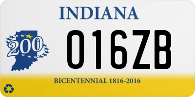 IN license plate 016ZB