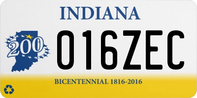 IN license plate 016ZEC