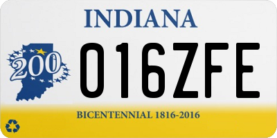 IN license plate 016ZFE